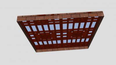 中式镂空花雕窗户SU模型下载_sketchup草图大师SKP模型