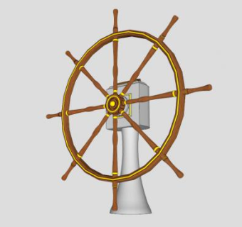 船设备转向船舵SU模型下载_sketchup草图大师SKP模型