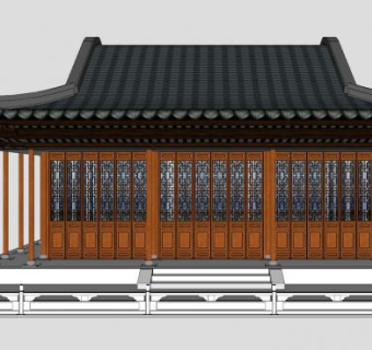 中式风格苏州古建筑花篮亭SU模型下载_sketchup草图大师SKP模型