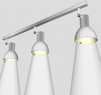 一排光速照射灯SU模型下载_sketchup草图大师SKP模型