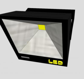 梯形的LED照射灯SU模型下载_sketchup草图大师SKP模型