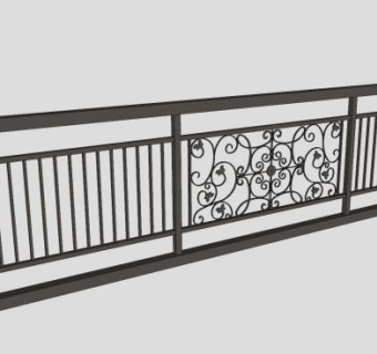 欧式扶手铁艺栏杆SU模型下载_sketchup草图大师SKP模型
