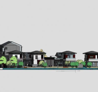 独栋别墅建筑SU模型