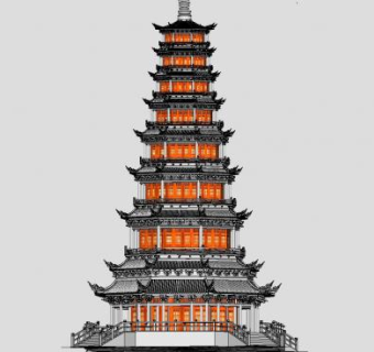塔古建纪念SU模型下载_sketchup草图大师SKP模型