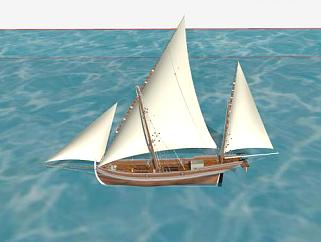 帆船航海SU模型下载_sketchup草图大师SKP模型