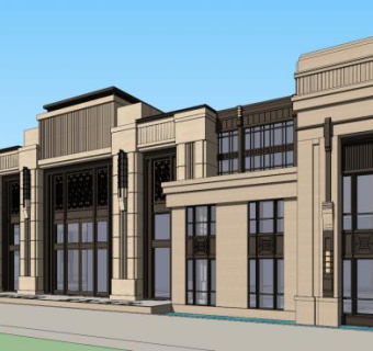 简易会所方案二新古典SU模型下载_sketchup草图大师SKP模型