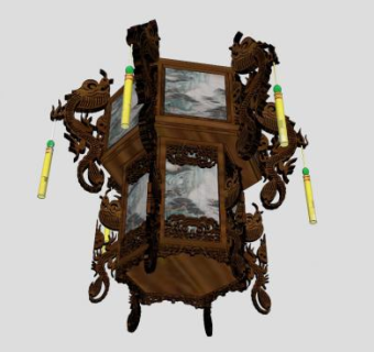 中式灯笼彩灯SU模型下载_sketchup草图大师SKP模型