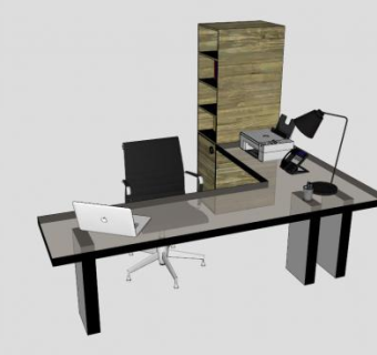 创意办公桌椅SU模型下载_sketchup草图大师SKP模型