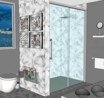 沐浴卫生间洁具SU模型下载_sketchup草图大师SKP模型