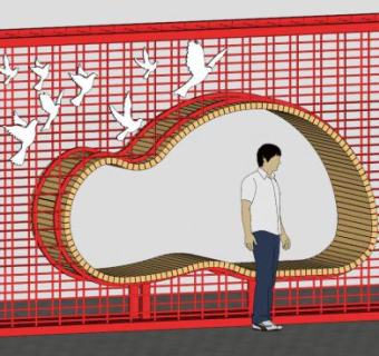 景观创意坐凳SU模型下载_sketchup草图大师SKP模型