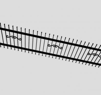 铁艺栏杆围栏SU模型下载_sketchup草图大师SKP模型