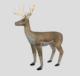 动物小鹿雕塑SU模型下载_sketchup草图大师SKP模型
