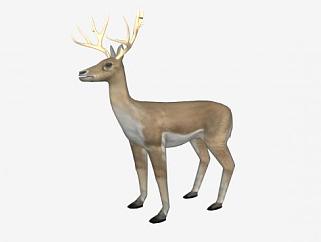 动物小鹿雕塑SU模型下载_sketchup草图大师SKP模型