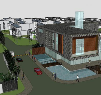 现代中式自动保存嘉兴会所SU模型下载_sketchup草图大师SKP模型