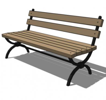 座椅木质休闲公园桌椅SU模型下载_sketchup草图大师SKP模型