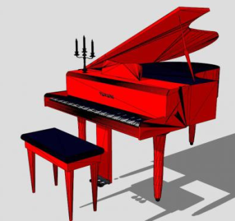 红色钢琴的SU模型设计_su模型下载 草图大师模型_SKP模型