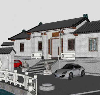 叶家老宅叶府古建筑SU模型下载_sketchup草图大师SKP模型