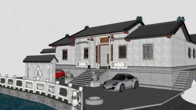 叶家老宅叶府古建筑SU模型下载_sketchup草图大师SKP模型