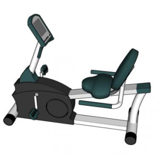 深绿色运动器材健身单车SU模型下载_sketchup草图大师SKP模型