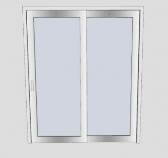 金属铝合金边框玻璃推拉门SU模型下载_sketchup草图大师SKP模型