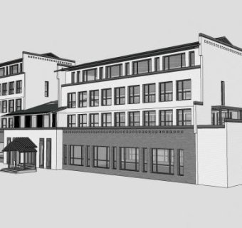 新中式古建筑建筑房子SU模型下载_sketchup草图大师SKP模型