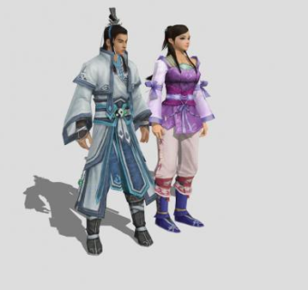 古装人物SU模型下载_sketchup草图大师SKP模型