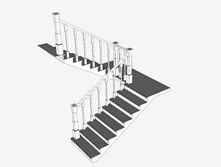 室内楼梯<em>扶手</em>SU模型下载_sketchup草图大师SKP模型