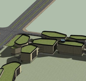 商业建筑综合体SU模型下载_sketchup草图大师SKP模型