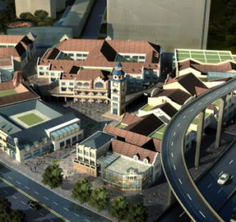 城市商业街建筑设计SU模型