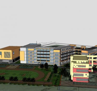 建筑学校幼儿园和小学SU模型