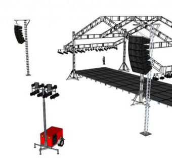 高中音乐会舞台灯光SU模型下载_sketchup草图大师SKP模型