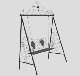 铁艺秋千摇椅SU模型下载_sketchup草图大师SKP模型
