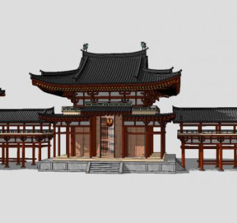 中式古建SU模型下载_sketchup草图大师SKP模型