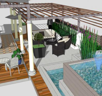 欧式庭院景观建筑小品SU模型