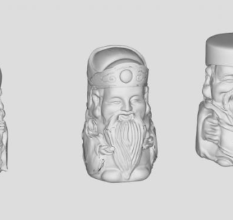 三尊福禄寿石雕雕塑SU模型下载_sketchup草图大师SKP模型