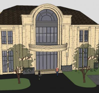法式农庄会所生态农庄SU模型下载_sketchup草图大师SKP模型