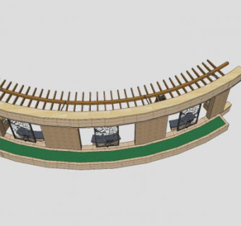 精品廊架欧式庭院景观SU模型下载_sketchup草图大师SKP模型