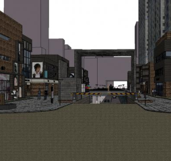 商业街改造设计SU模型