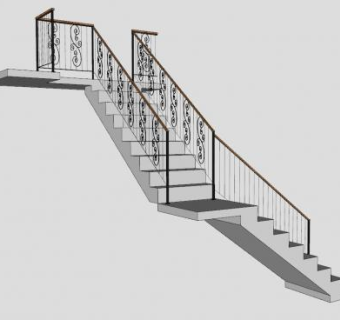 欧式风格楼梯扶手SU模型下载_sketchup草图大师SKP模型