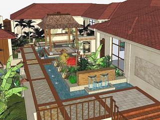屋顶<em>花园庭院</em>景观SU模型下载_sketchup草图大师SKP模型