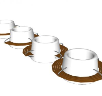 圆形树池座椅SU模型下载_sketchup草图大师SKP模型