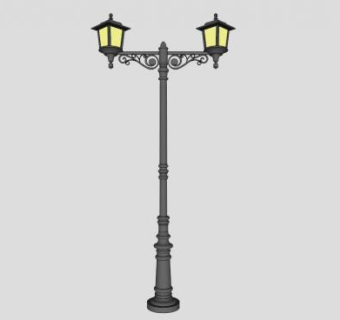 欧式的路灯SU模型下载_sketchup草图大师SKP模型
