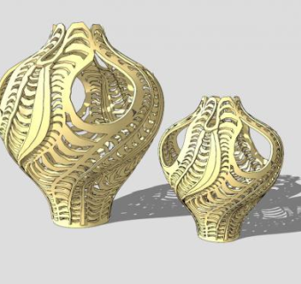 镂空花瓶现代写实雕塑SU模型下载_sketchup草图大师SKP模型