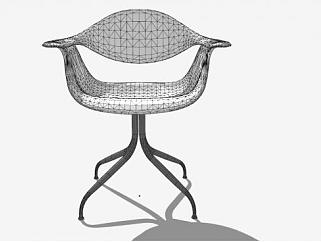 白色休闲单人椅子纳尔逊SU模型下载_sketchup草图大师SKP模型