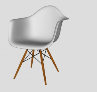 白色休闲单人椅子沙发SU模型下载_sketchup草图大师SKP模型