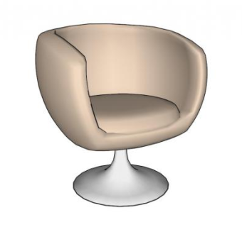金色单人沙发扶手椅SU模型下载_sketchup草图大师SKP模型