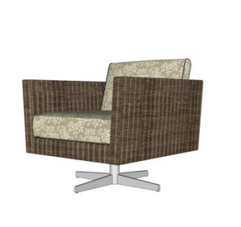 单人沙发波尔托那弗劳扶手椅SU模型下载_sketchup草图大师SKP模型