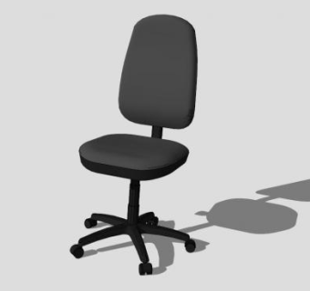 黑色电脑办公椅SU模型下载_sketchup草图大师SKP模型