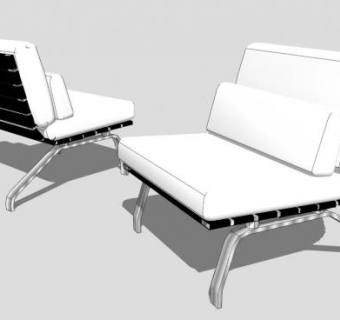 白色单人沙发强直太师椅SU模型下载_sketchup草图大师SKP模型