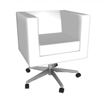 白色单人沙发办公椅SU模型下载_sketchup草图大师SKP模型